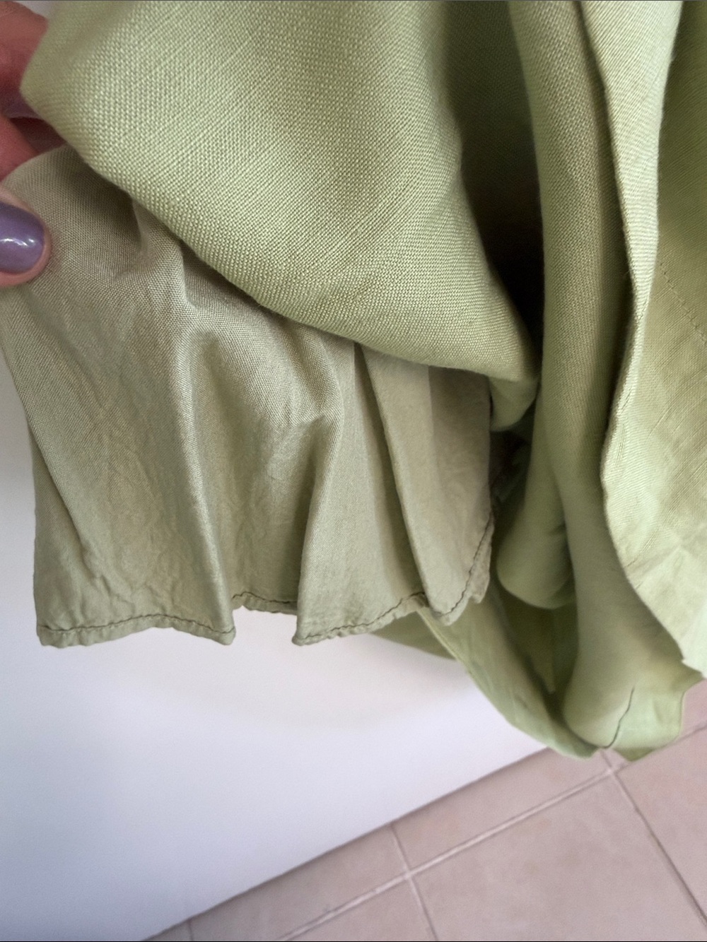 Light Green Smocked Midi Sundress with Tie Straps - Picture 6 of 6